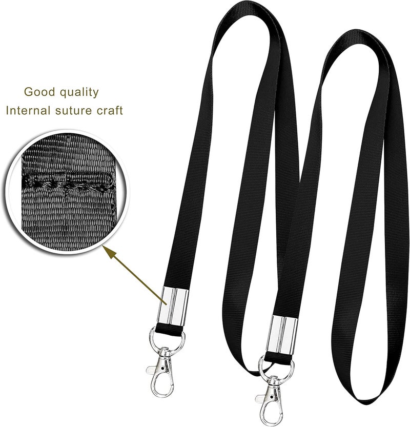 HoAoOo Retractable Badge Reel with Claw Clasp and Clip for Id Card Holders (2 ID Cases 2 Retractable Reels 2 Lanyards Black) - Image 2